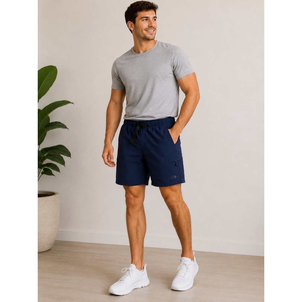 The North Face Mens M Shorts Dark Blue Belted